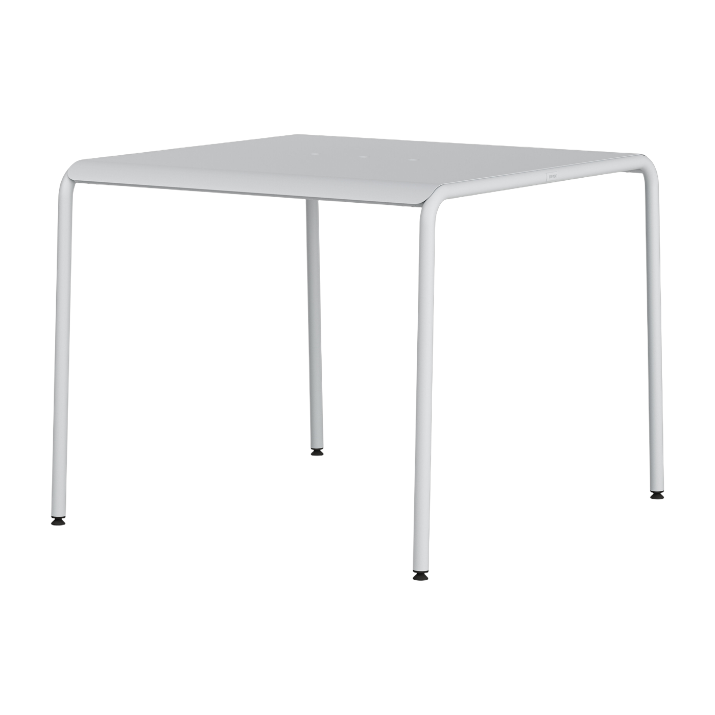 Chalk grey powder-coated steel garden table 2-seater 90x90cm Panorama - TIPTOE