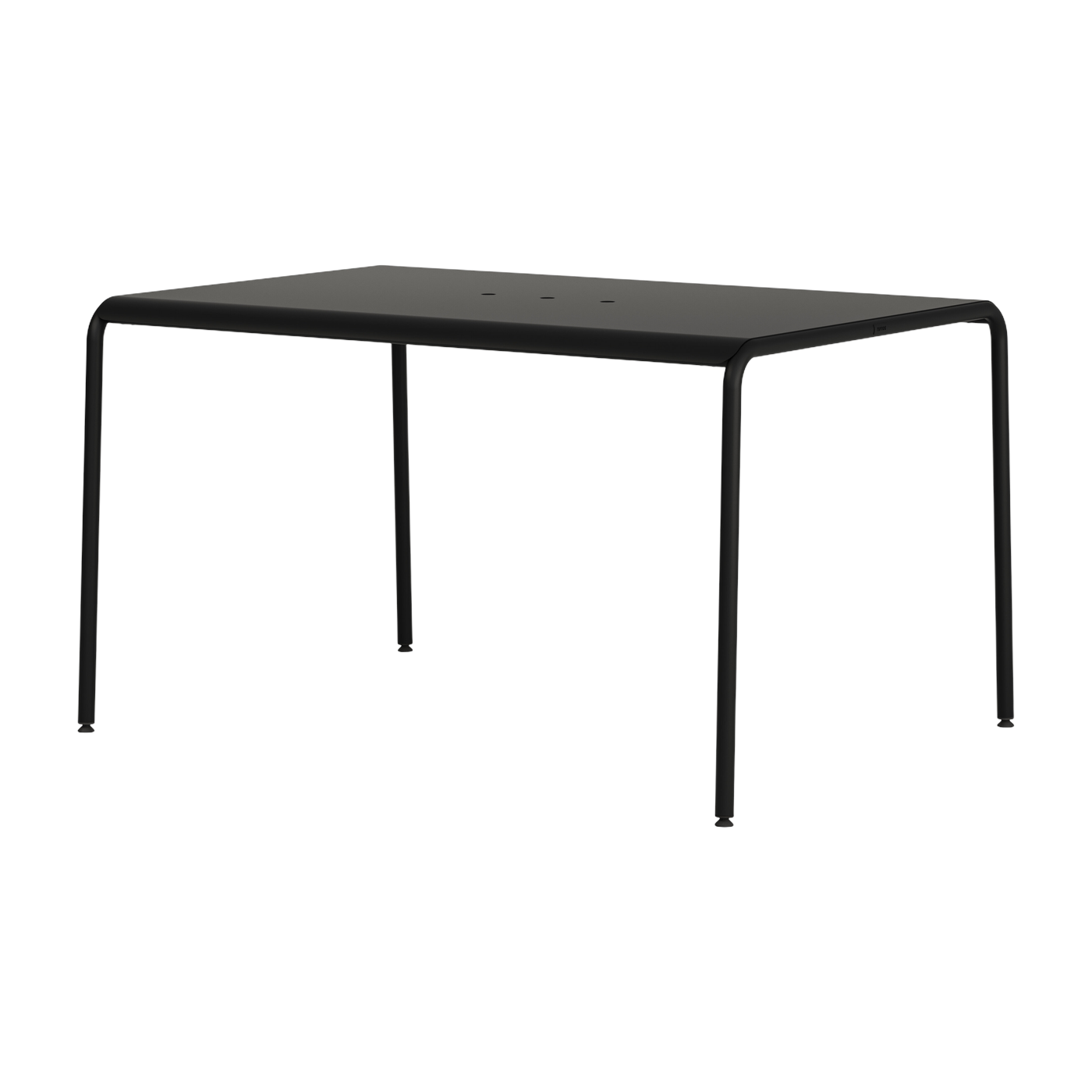 Graphite black powder-coated steel 4-seater garden table 130x90cm Panorama - TIPTOE