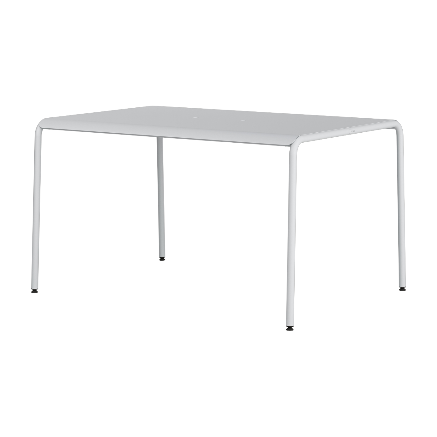 Chalk grey powder-coated steel garden table, 4-seater 130x90cm Panorama - TIPTOE