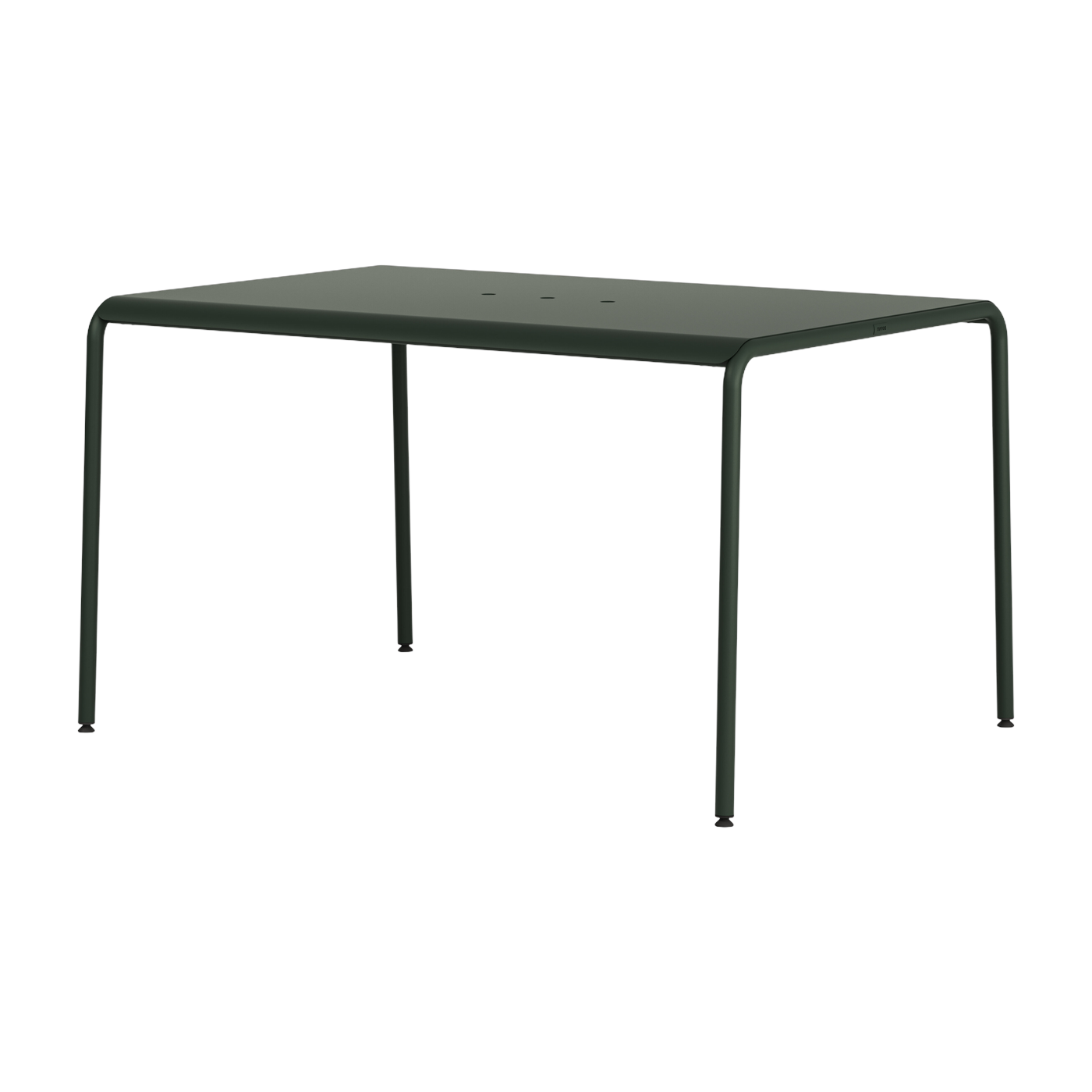 Forest green powder-coated steel 4-seater garden table 130x90cm Panorama - TIPTOE