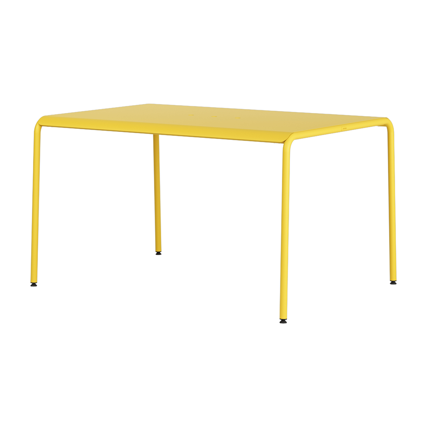 Solail yellow powder-coated steel 4-seater garden table 130x90cm Panorama - TIPTOE