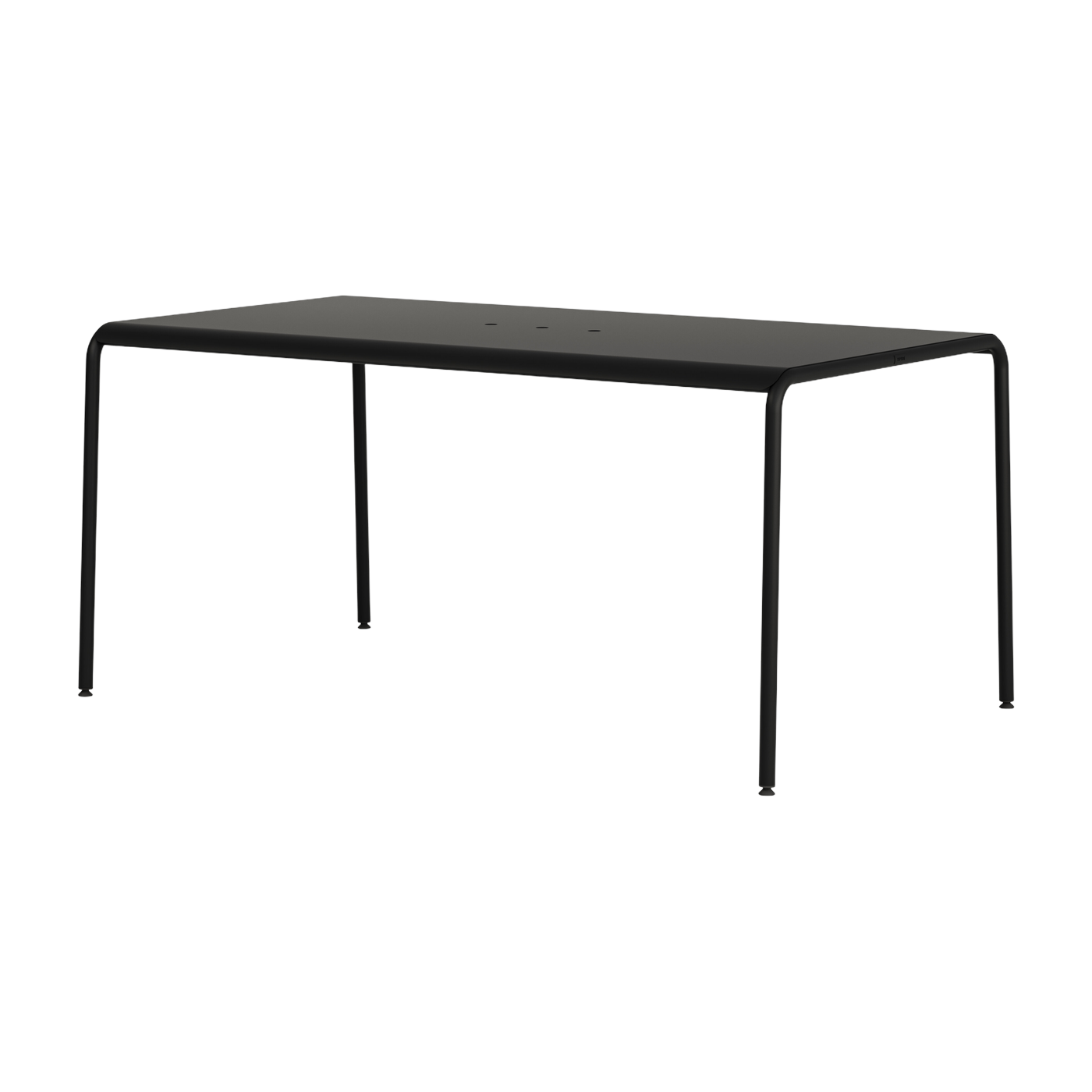 Graphite black powder-coated steel 6-seater garden table 160x90cm Panorama - TIPTOE