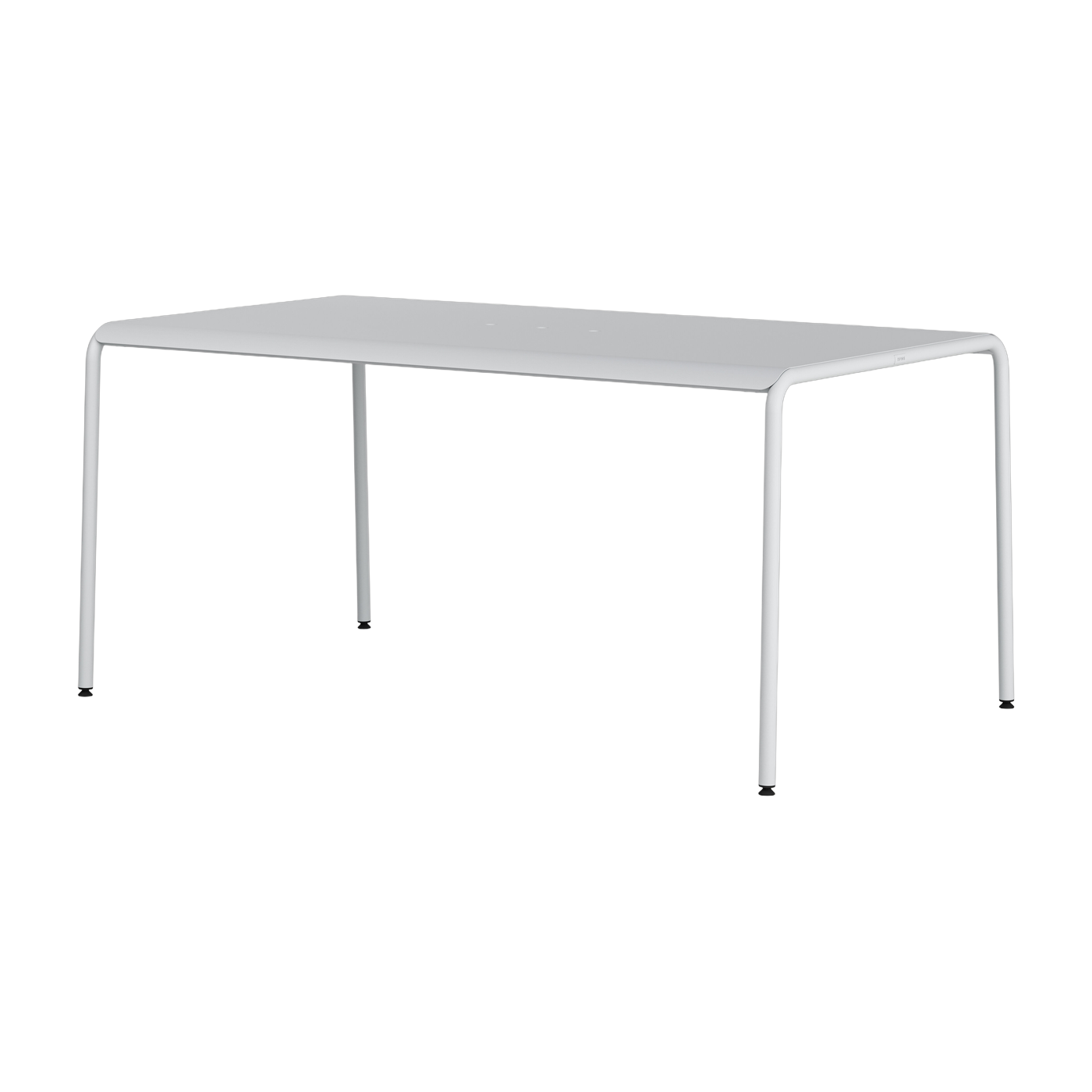 Chalk grey powder-coated steel garden table 6-seater 160x90cm Panorama - TIPTOE