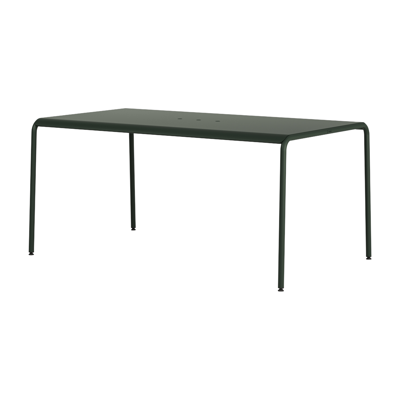 Forest green powder-coated steel 6-seater garden table 160x90cm Panorama - TIPTOE