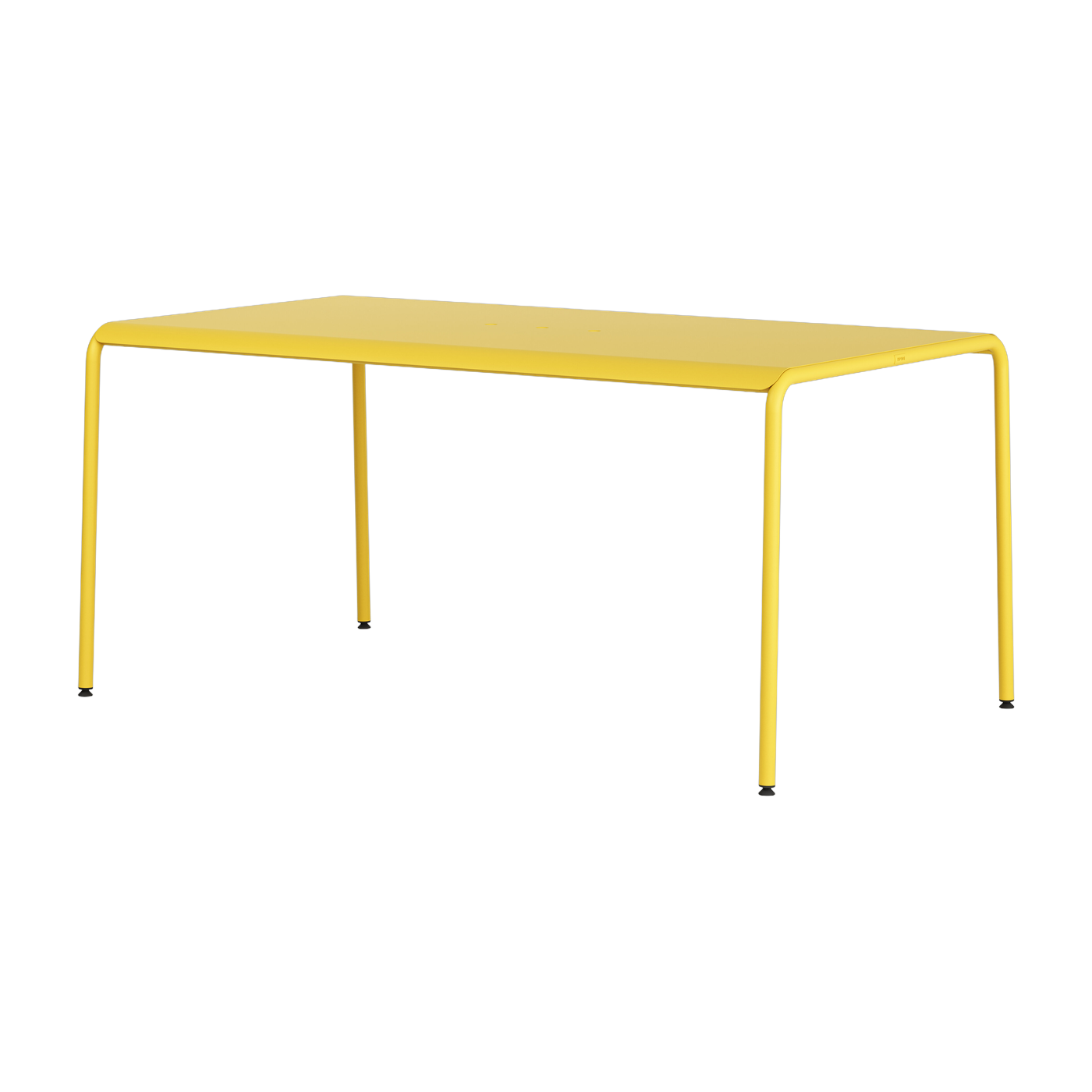 Sunshine yellow powder-coated steel 6-seater garden table 160x90cm Panorama - TIPTOE