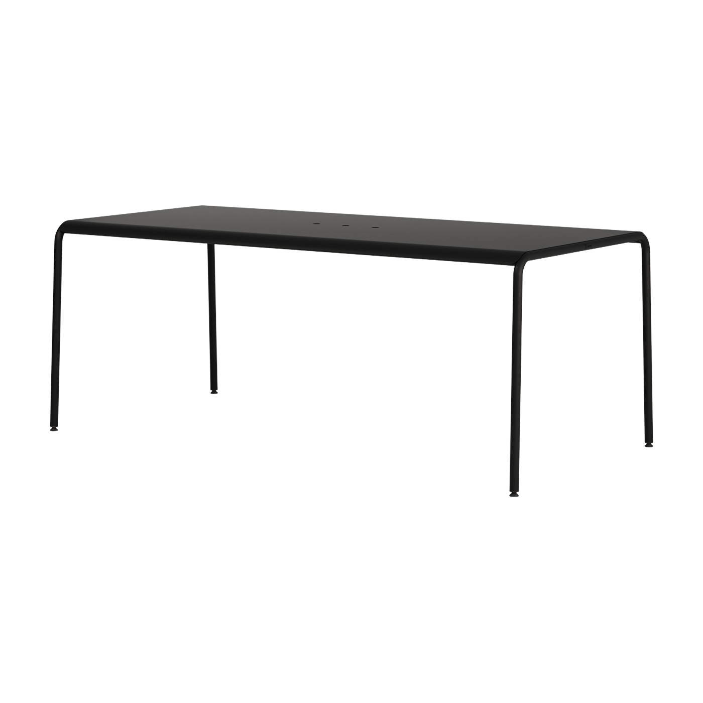 Graphite black powder-coated steel garden table, 8-seater 190x90cm Panorama - TIPTOE