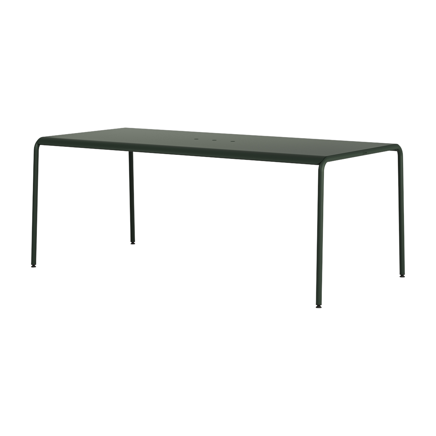 Forest green powder-coated steel 8-seater garden table 190x90cm Panorama - TIPTOE