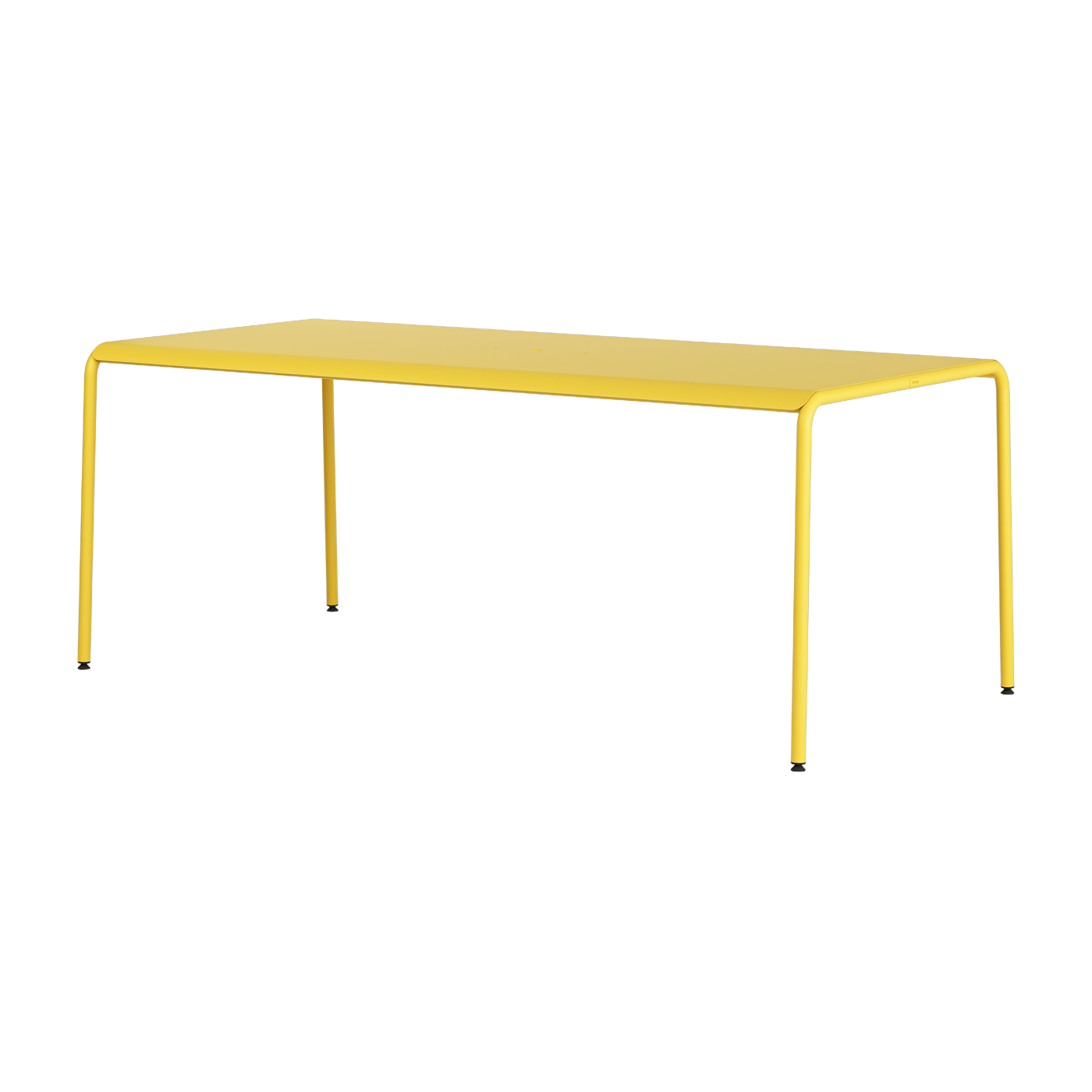 Sunshine yellow powder-coated steel 8-seater garden table 190x90cm Panorama - TIPTOE