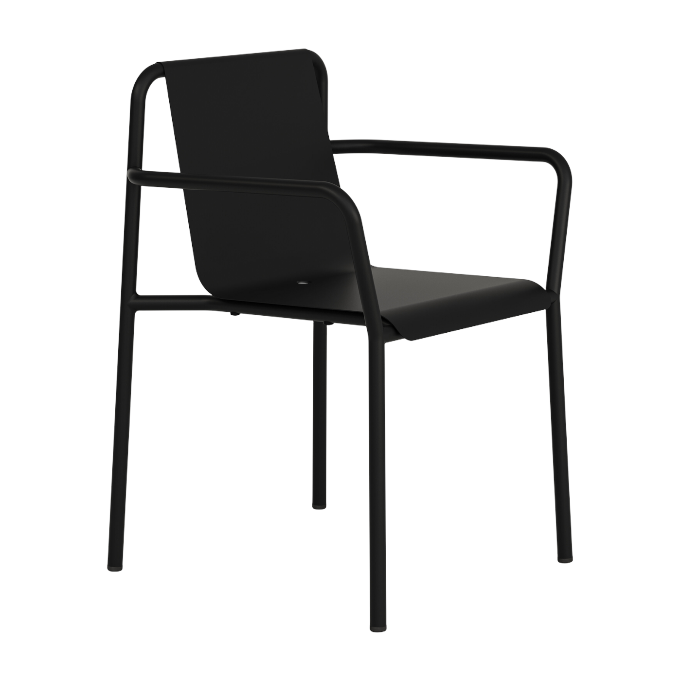 Panorama garden chair with black graphite powder-coated steel armrests - TIPTOE