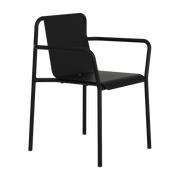 Chaise de jardin avec accoudoirs en acier thermolaqué noir graphite Panorama - TIPTOE