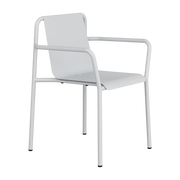Chaise de jardin avec accoudoirs en acier thermolaqué gris craie Panorama - TIPTOE