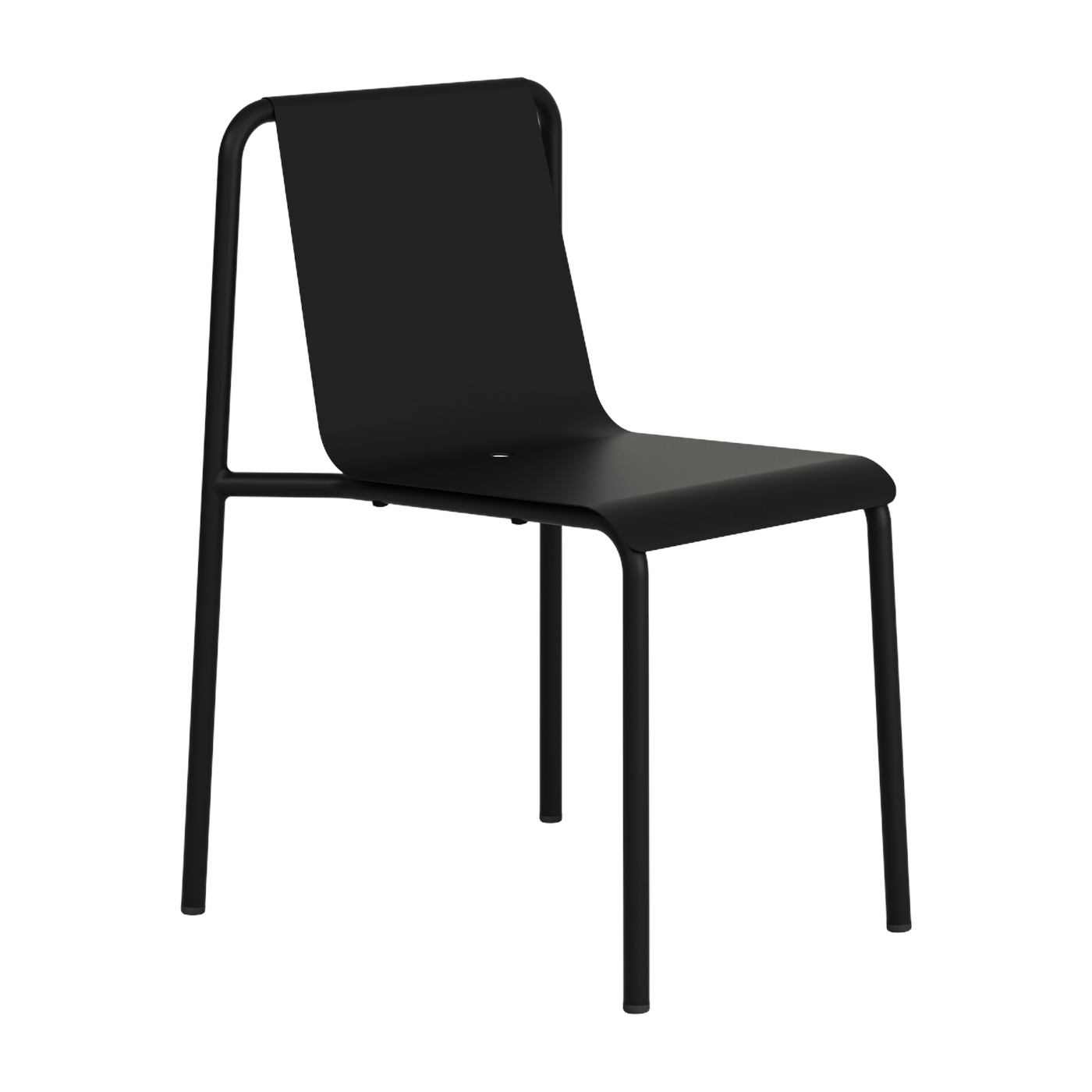 Panorama graphite black powder-coated steel garden chair - TIPTOE
