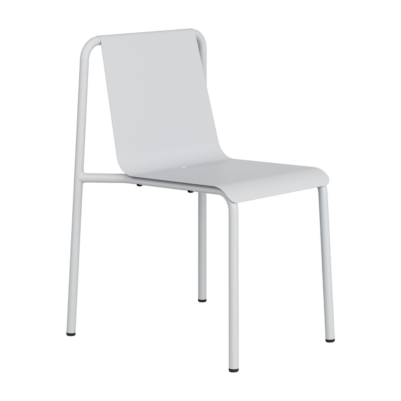 Chalk gray powder-coated steel garden chair Panorama - TIPTOE