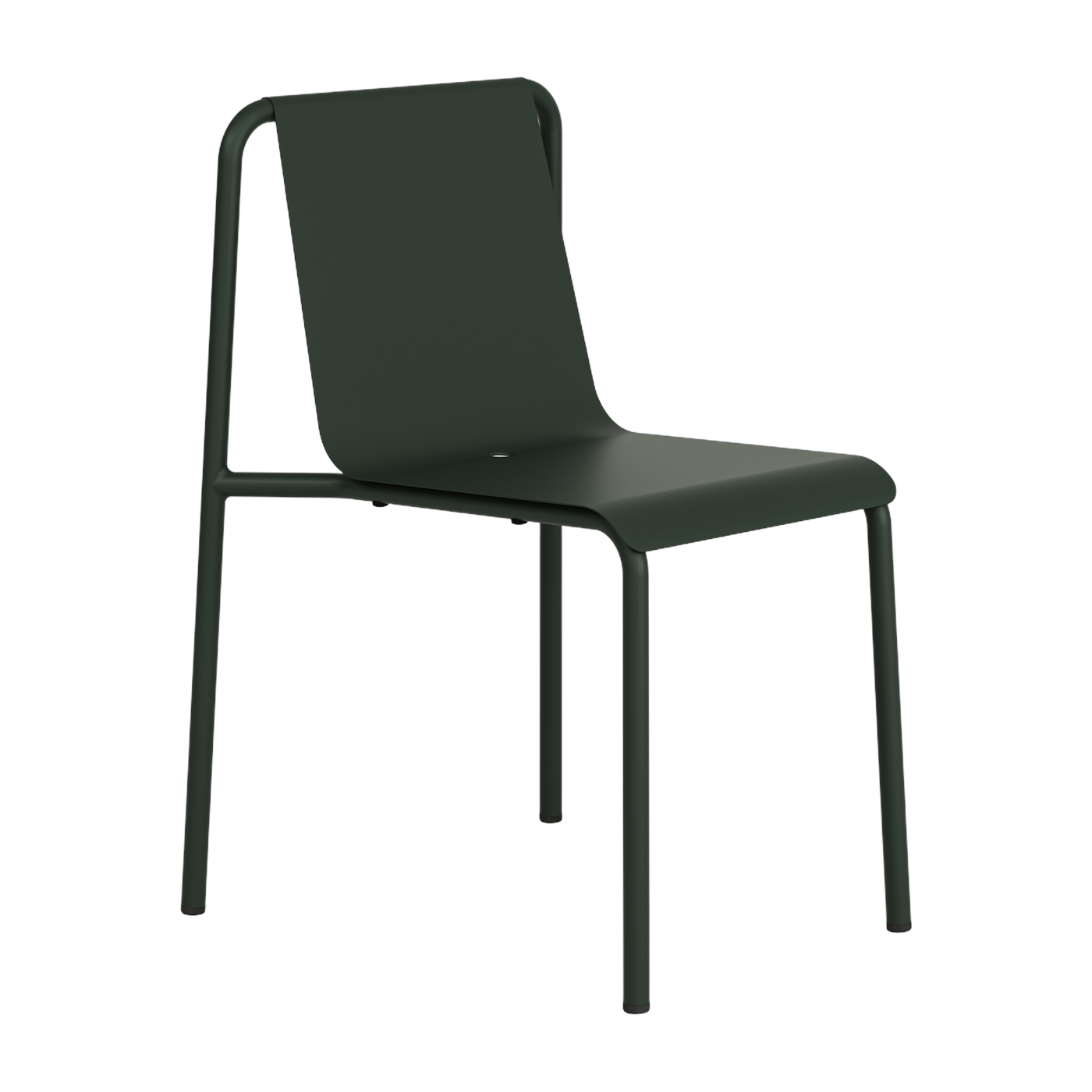 Forest green powder-coated steel garden chair Panorama - TIPTOE