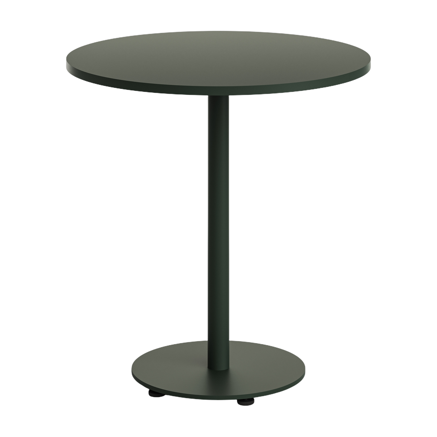 Mesa de exterior de acero con revestimiento en polvo verde bosque ronde 70 cm Moka - TIPTOE