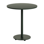 Forest green powder-coated steel outdoor table ronde 70 cm Moka - TIPTOE