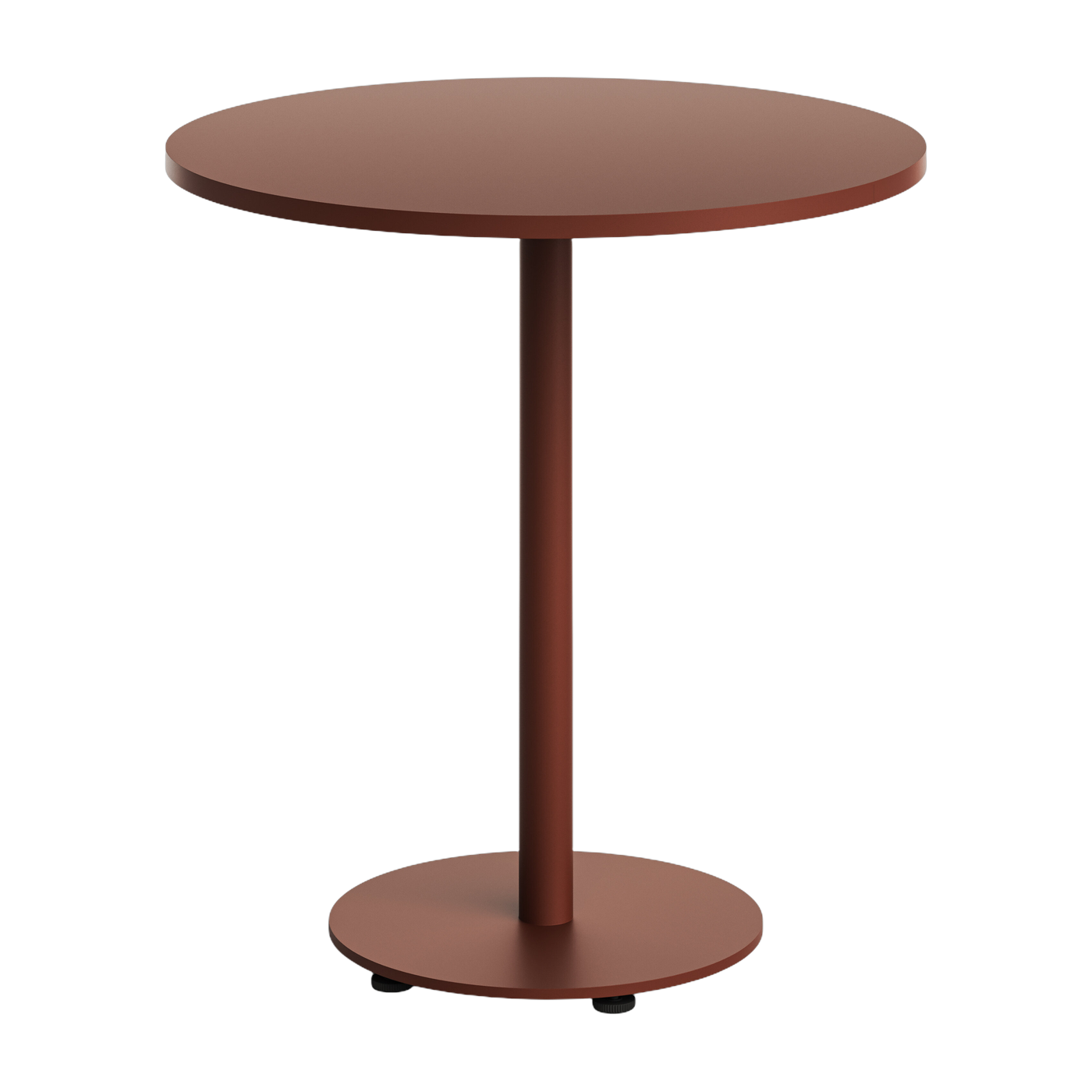 Mesa de exterior ronde de acero con revestimiento en polvo rojo ladrillo 70 cm Moka - TIPTOE