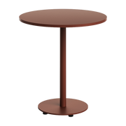 Table d'extérieure ronde en acier thermolaqué rouge brique 70 cm Moka - TIPTOE