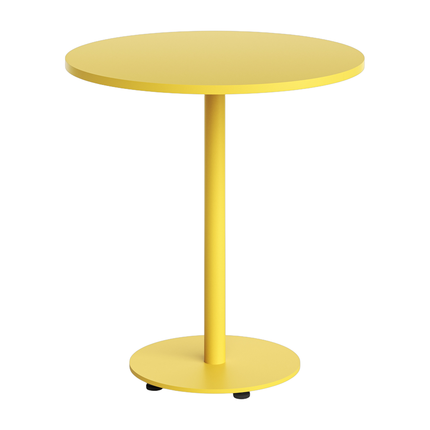 Mesa de exterior ronde de acero con revestimiento en polvo amarillo soleado 70 cm Moka - TIPTOE