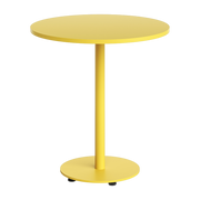 Table d'extérieure ronde en acier thermolaqué jaune soleil 70 cm Moka - TIPTOE