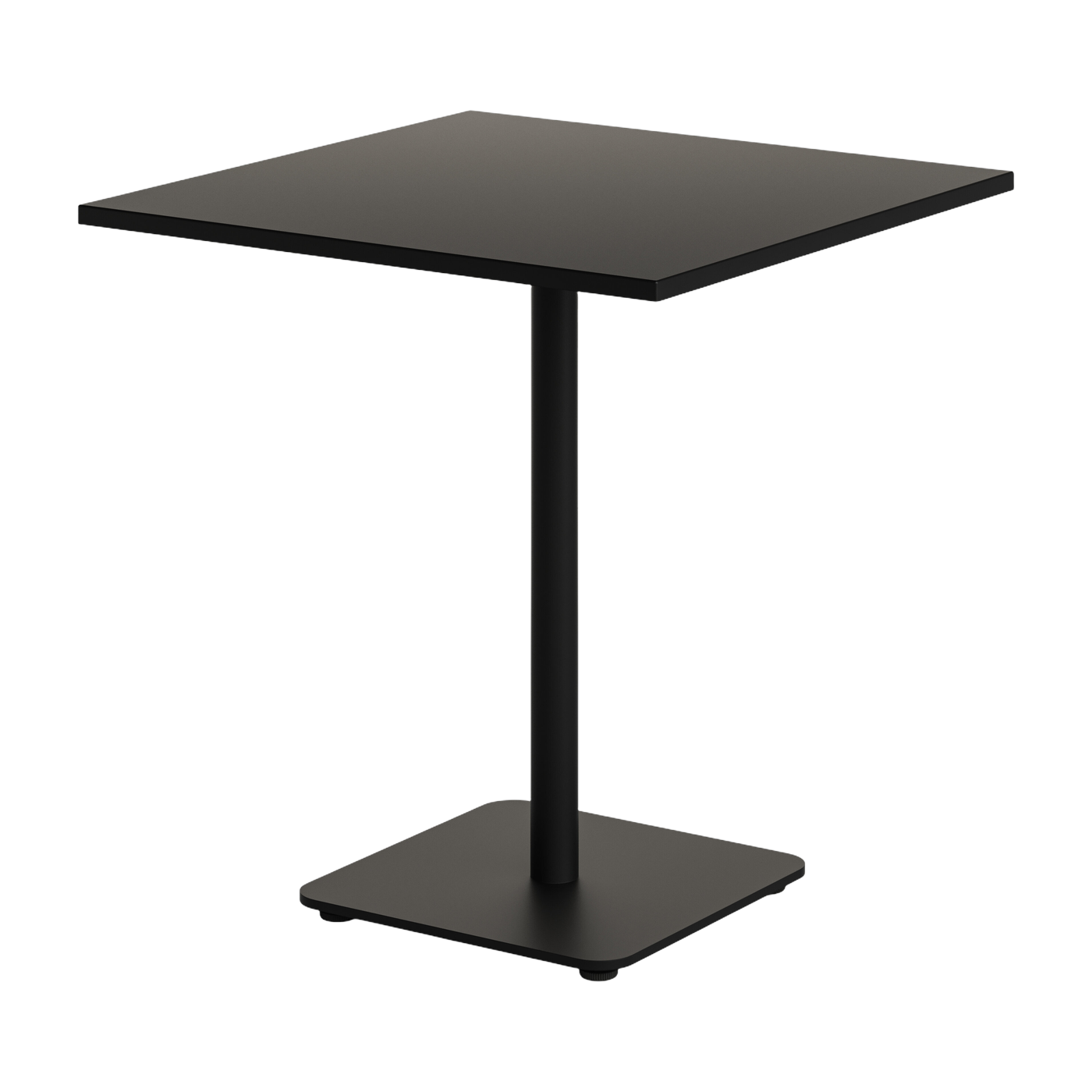Mesa cuadrada de exterior de acero con revestimiento en polvo negro grafito 70x70cm Moka - TIPTOE