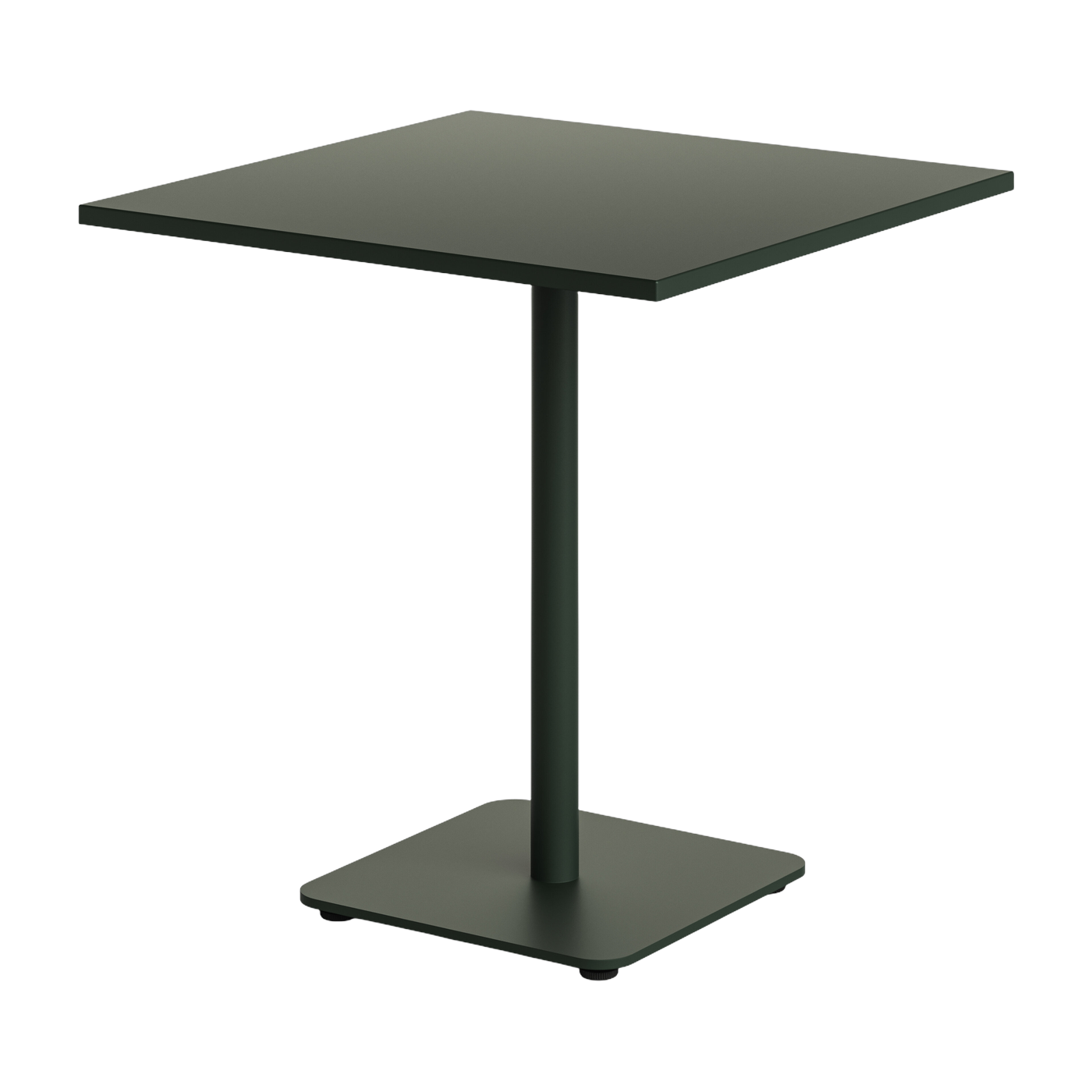 Mesa cuadrada de exterior de acero termolacado, verde bosque 70x70cm Moka - TIPTOE