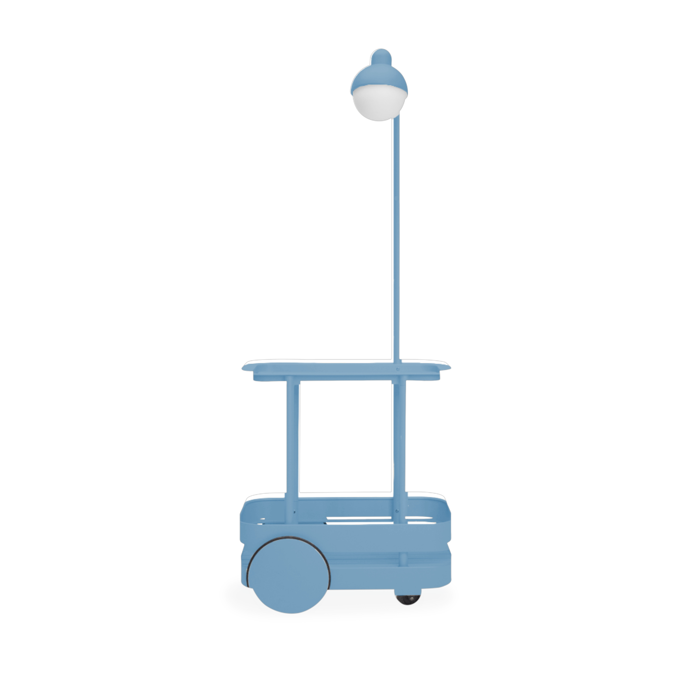 Mesa auxiliar con lámpara de pie de aluminio azul claro 78 x 55 cm Jolly Trolley - Fatboy