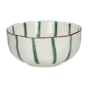 Bol à soupe en porcelaine rayé vert 6cm - Pomax