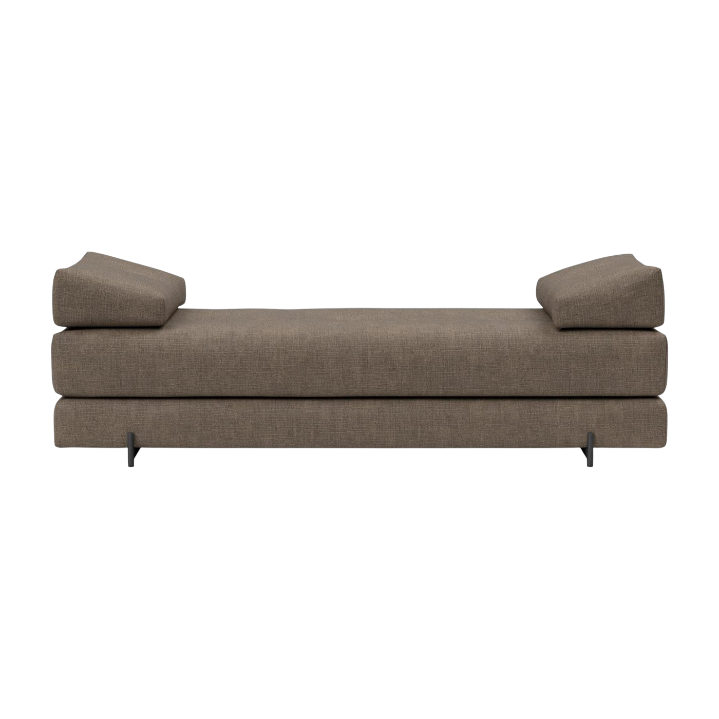 Schlafsofa mit schwarzen Metallfüßen und Esina cedar brown 160-200cm Sigmund Indu -. Innovation Living