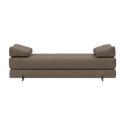 Schlafsofa mit schwarzen Metallfüßen und Esina cedar brown 160-200cm Sigmund Indu -. Innovation Living
