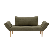 Divano trasformabile con gambe in rovere e cordufine pine verde 70-200cm Zeal - Innovation Living