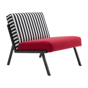 Fauteuil en tissu rayé rouge 69cm Vikko - Innovation Living