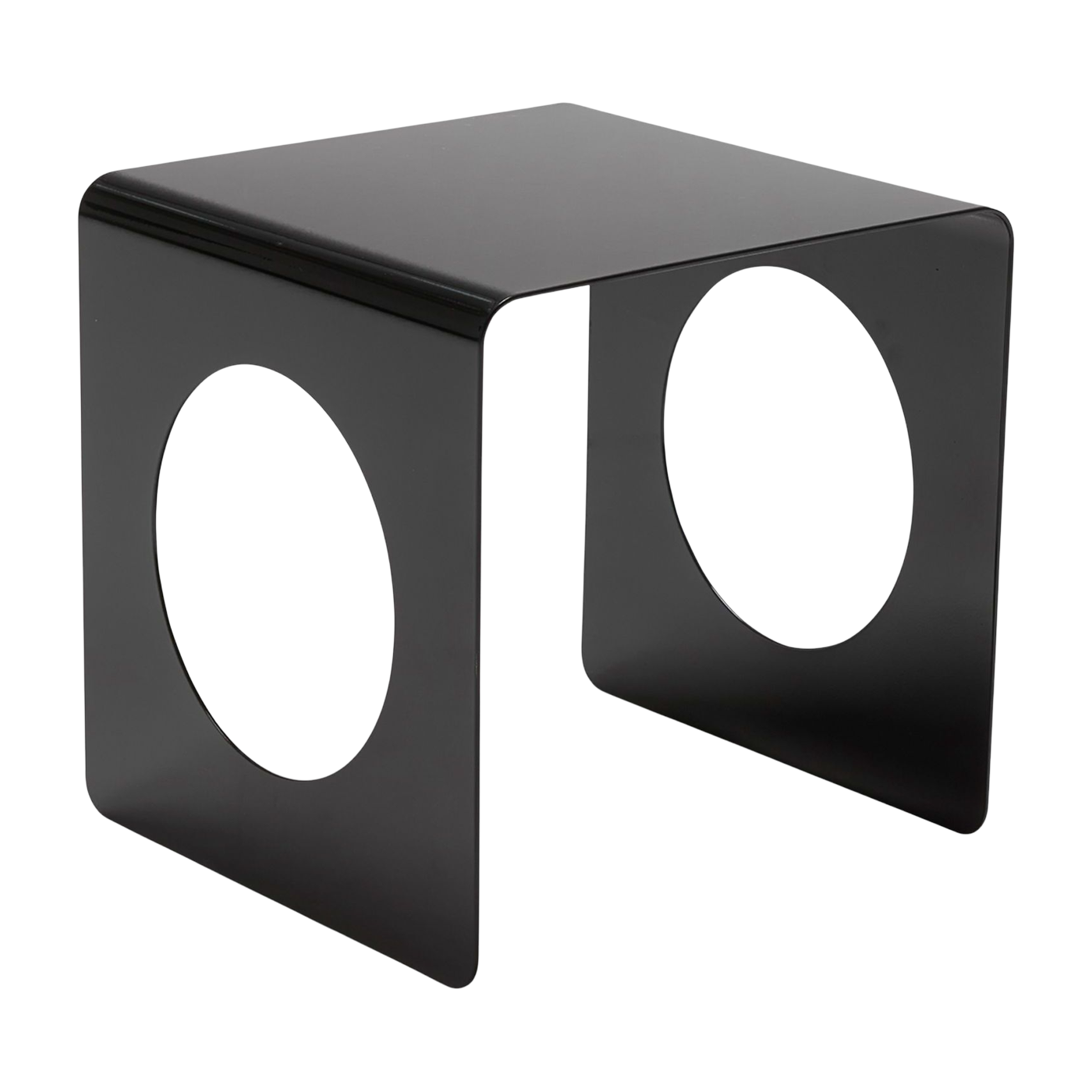 Geometric folded metal side table glossy black 33x33cm Geobau - Innovation Living