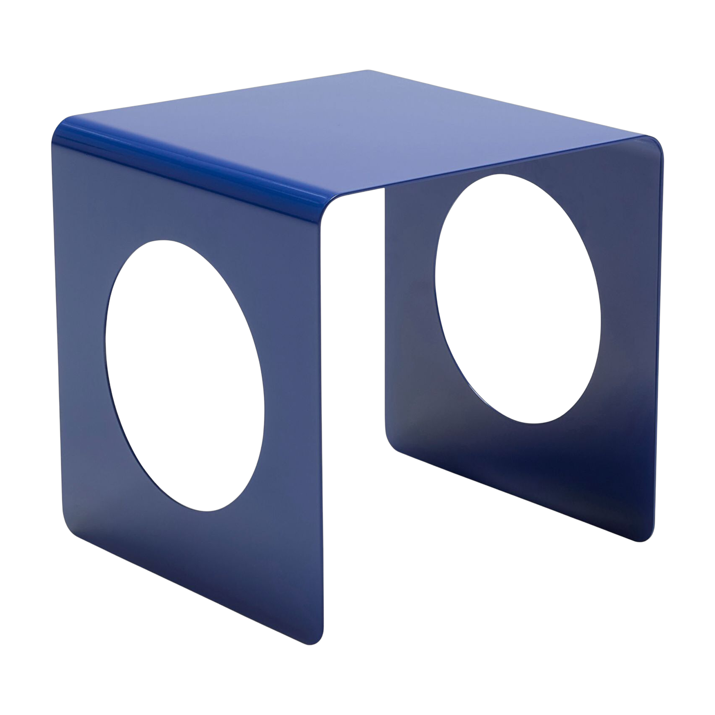 Table d'appoint géométrique en métal plié élégance ultramarine 33x33cm Geobau - Innovation Living