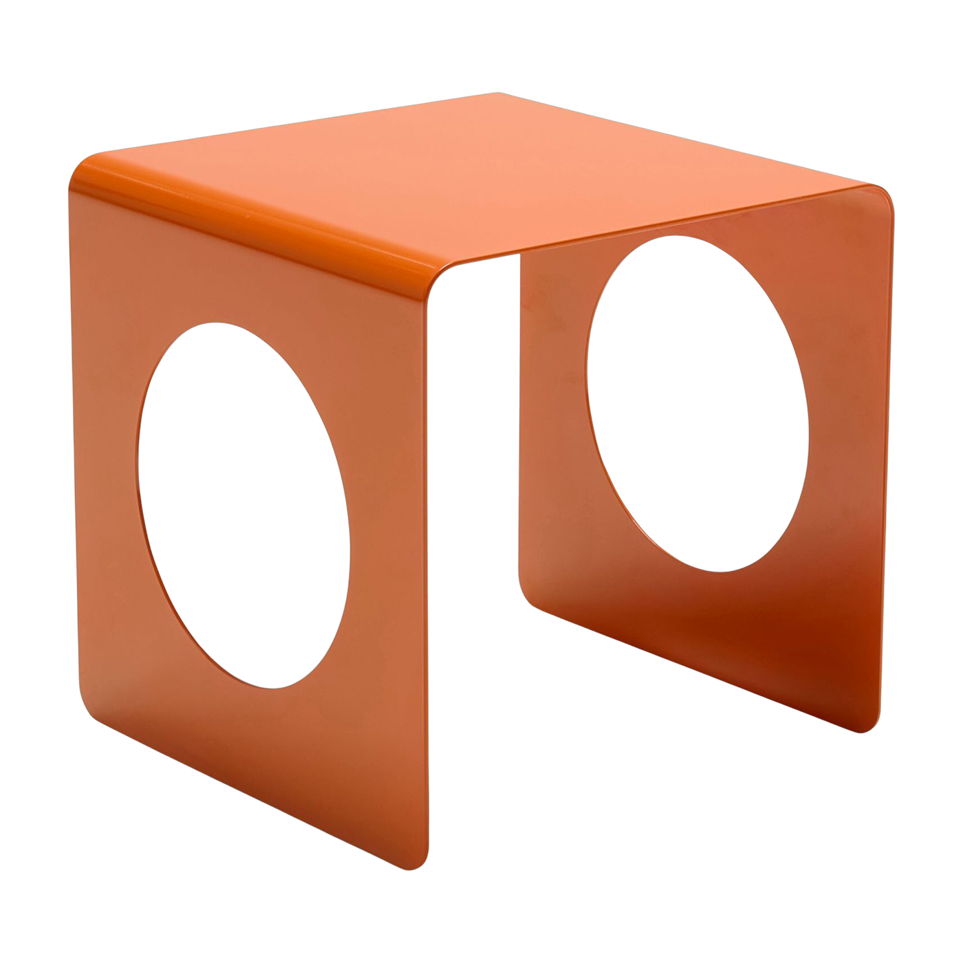Geometrischer Beistelltisch aus gefaltetem Metall Eleganz Orange 33x33cm Geobau -. Innovation Living