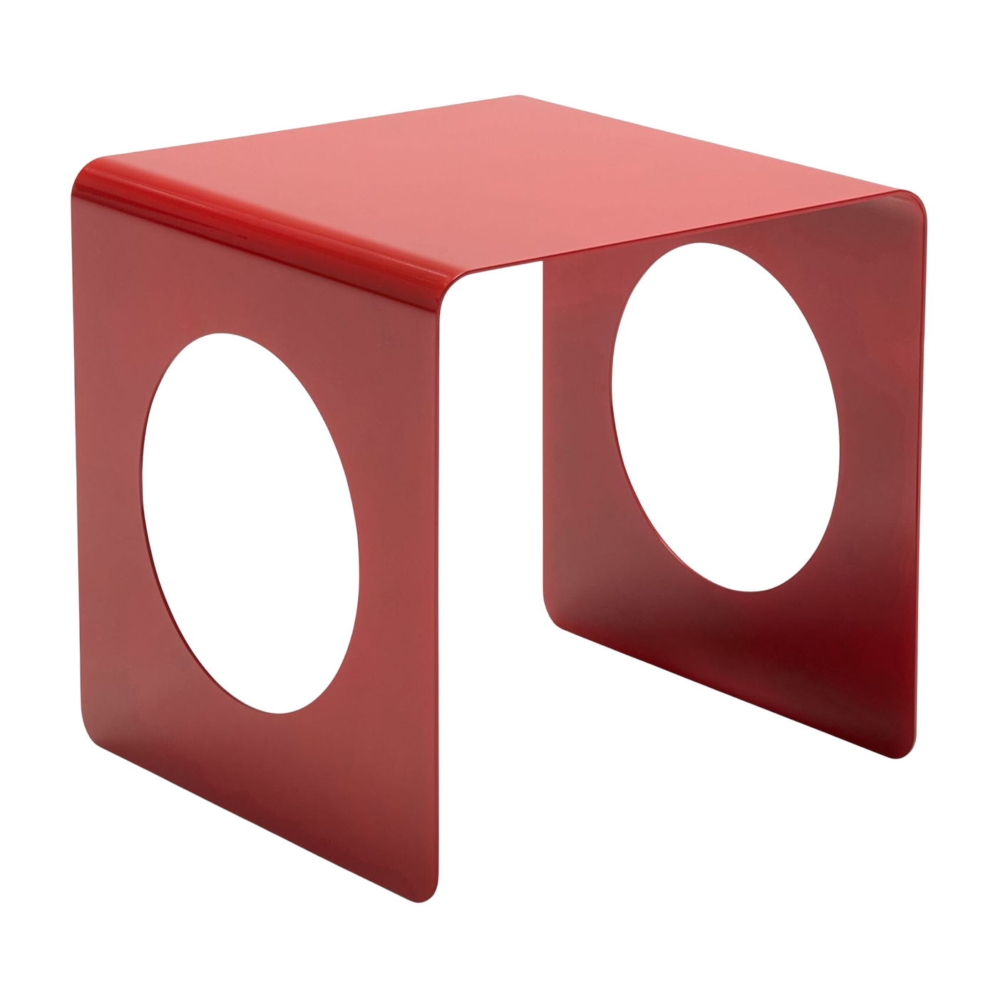 Geometric folded metal side table elegance red 33x33cm Geobau - Innovation Living