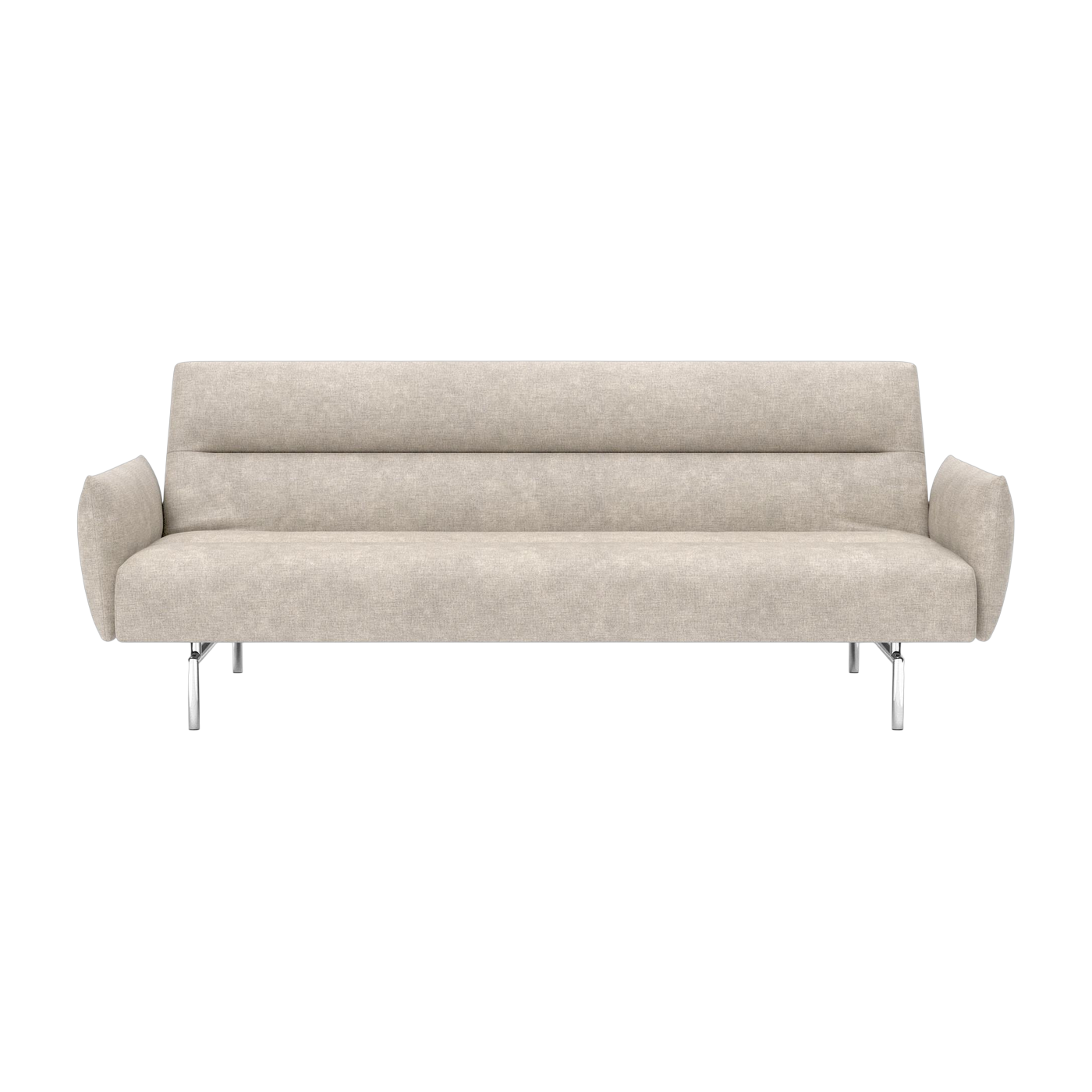 Schlafsofa mit Armlehnen Füße silver und avella sand 125-200cm Jillis - -. Innovation Living
