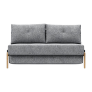 Schlafsofa mit Eichenfuß und Twist-Stoff in Granit 140-200cm Cubed 02 - Innovation Living