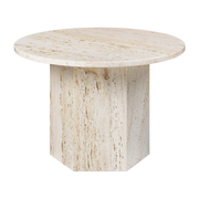 Table basse ronde en pierre blanche 60 cm Epic Modèle d'exposition - Gubi