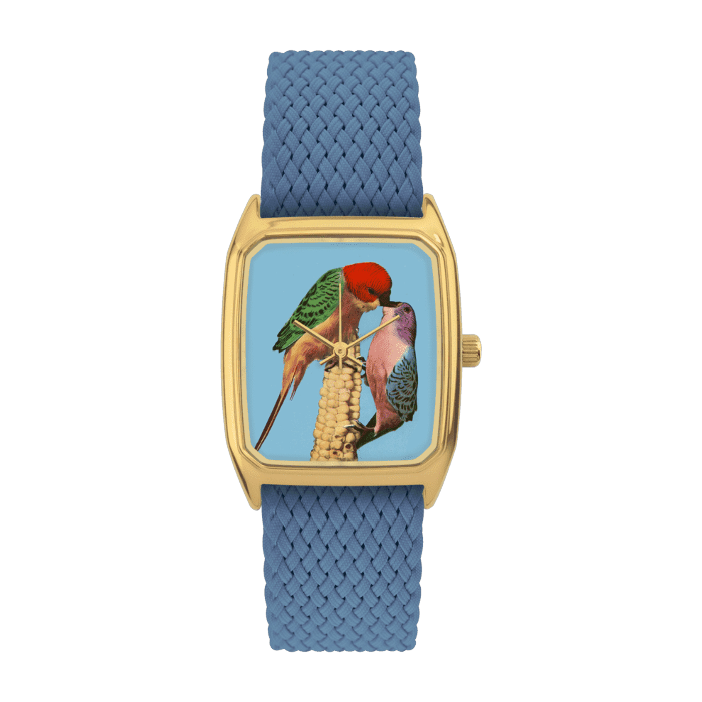 Reloj de perlón azul y esfera dorada Pop-corn - Laps
