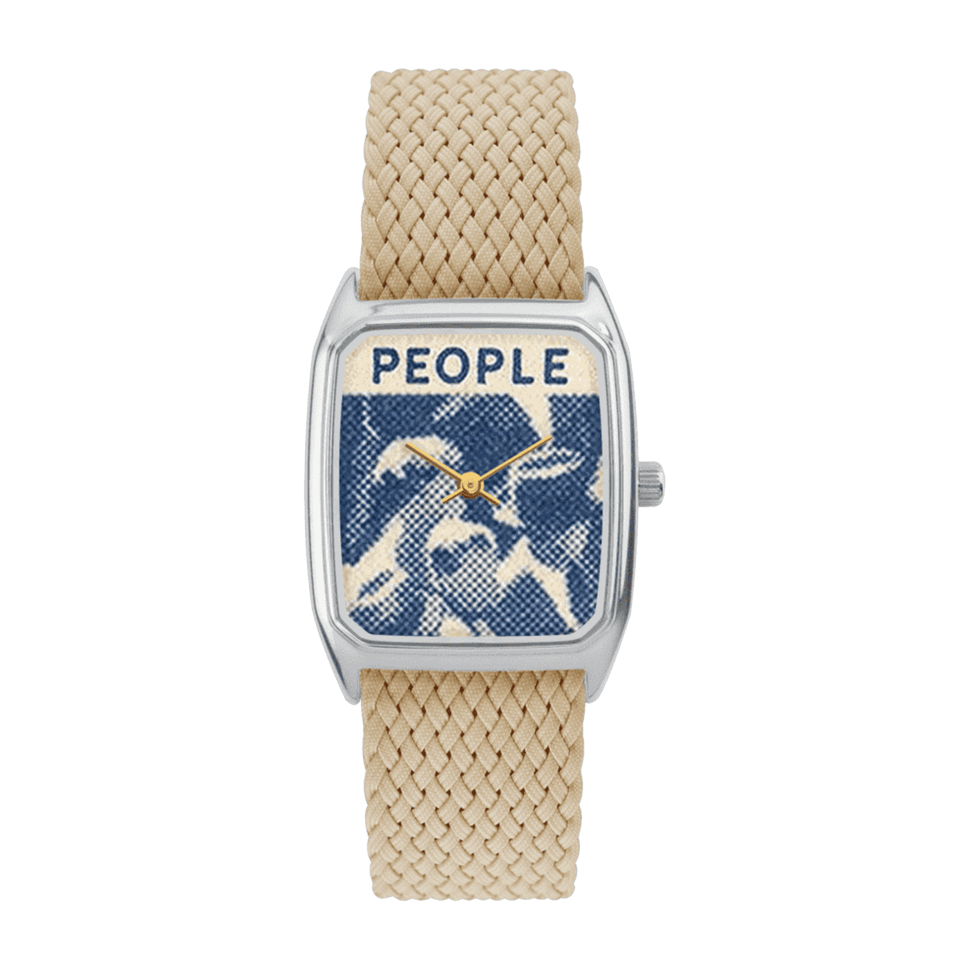 Reloj de perlón beige y esfera plateada People - Laps