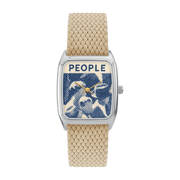 Watch in beige perlon with silver People dial - Laps