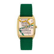 Belleville - reloj de perlón verde con esfera dorada Laps