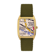Palais Royal watch in olive perlon and gold dial - Laps
