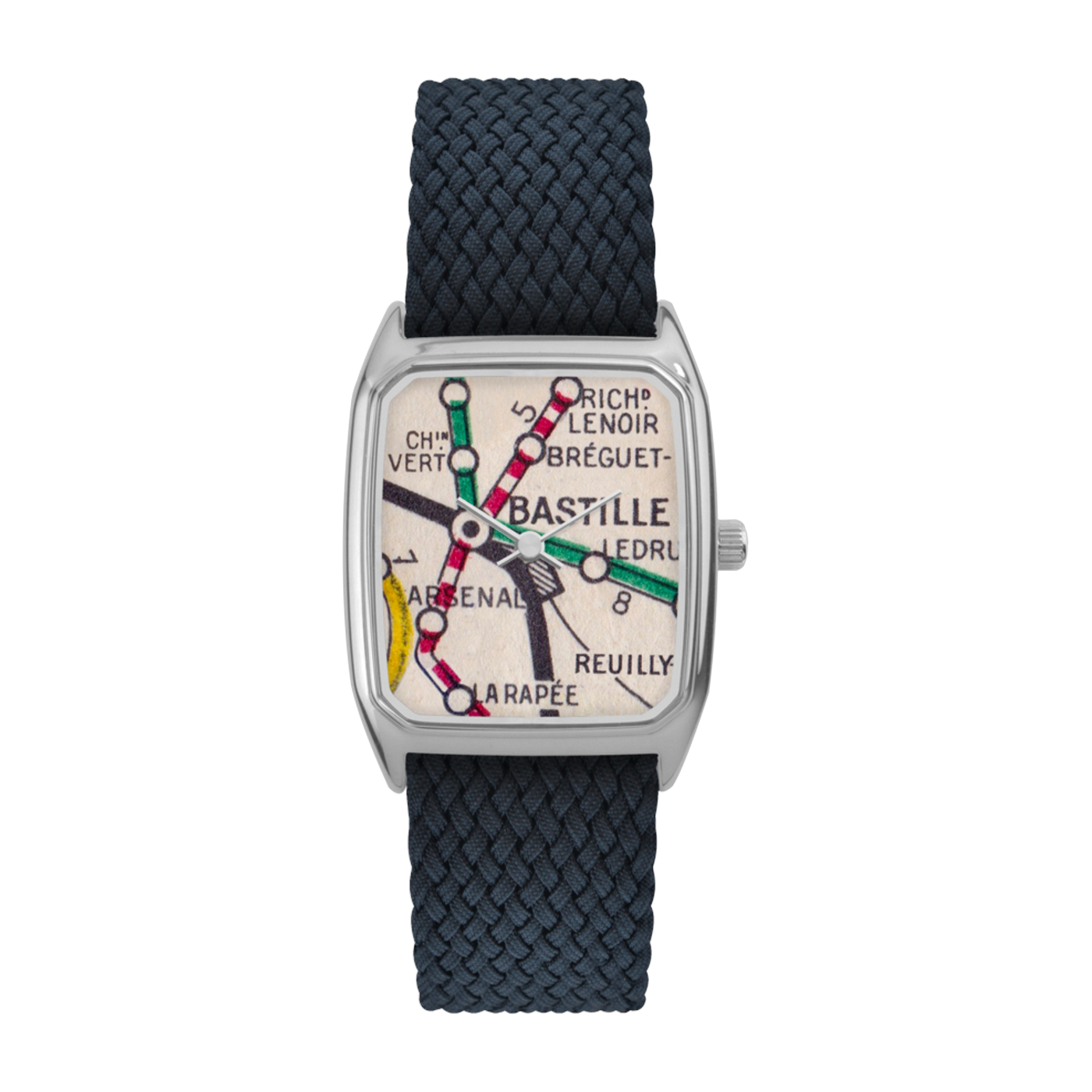 Reloj de perlón azul noche y esfera plateada Bastille - Laps