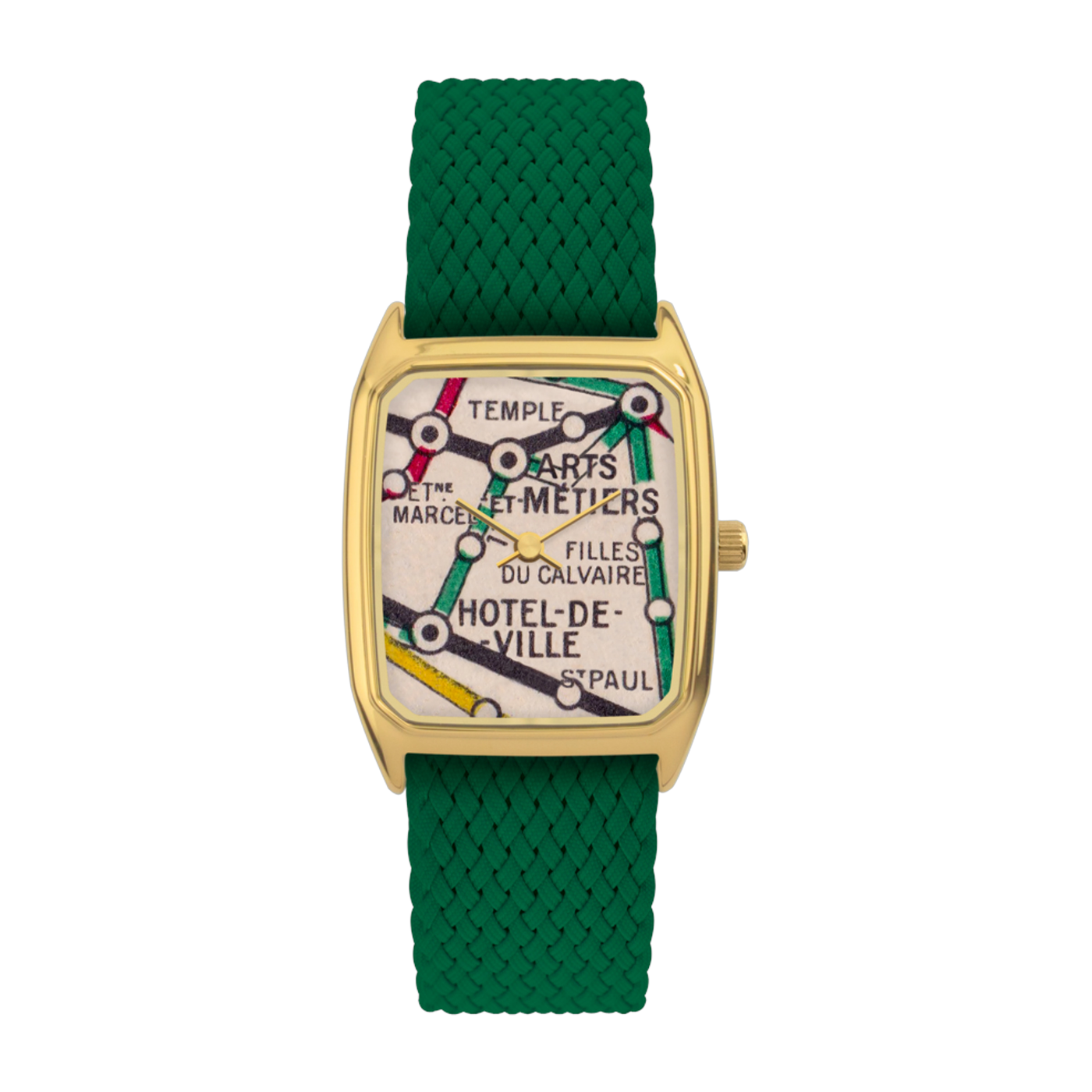 Reloj perlado verde con esfera dorada Marais - Laps