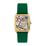 Reloj perlado verde con esfera dorada Marais - Laps