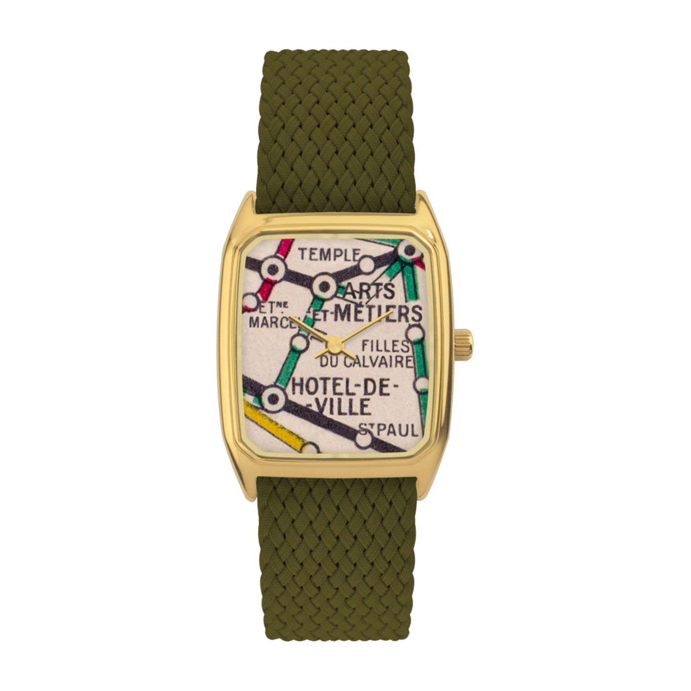 Reloj Marais en perla oliva y esfera dorada - Laps