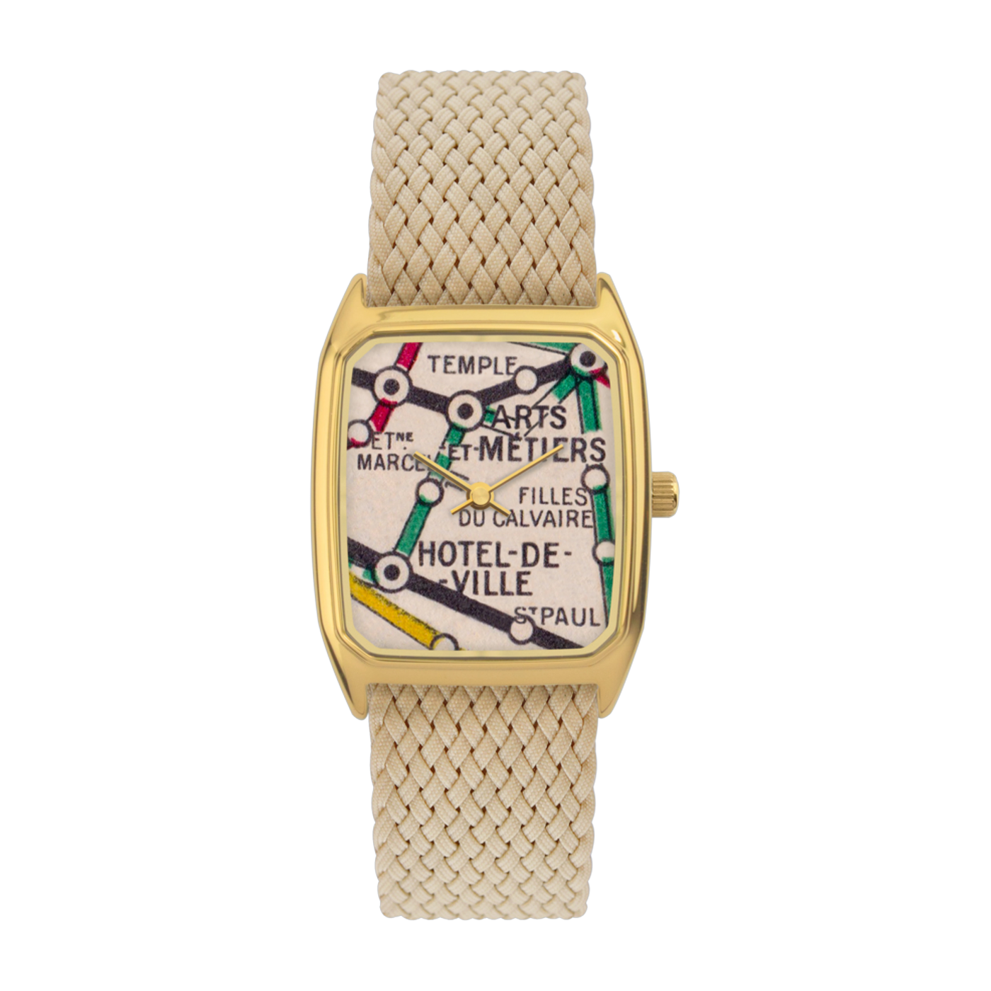 Reloj de cuentas beige y esfera dorada Marais - Laps