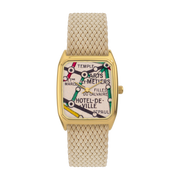Watch in beige beads and gold dial Marais - Laps